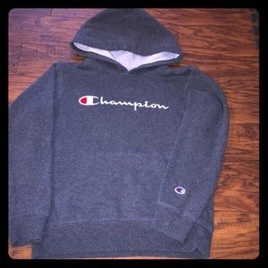 Boys Champion Gray Hoodie Size L